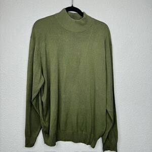 Jos. A. Bank Mens Signature Collection 100% Silk X-Large Crewneck Sweater Olive